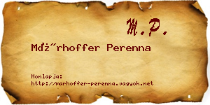 Márhoffer Perenna névjegykártya